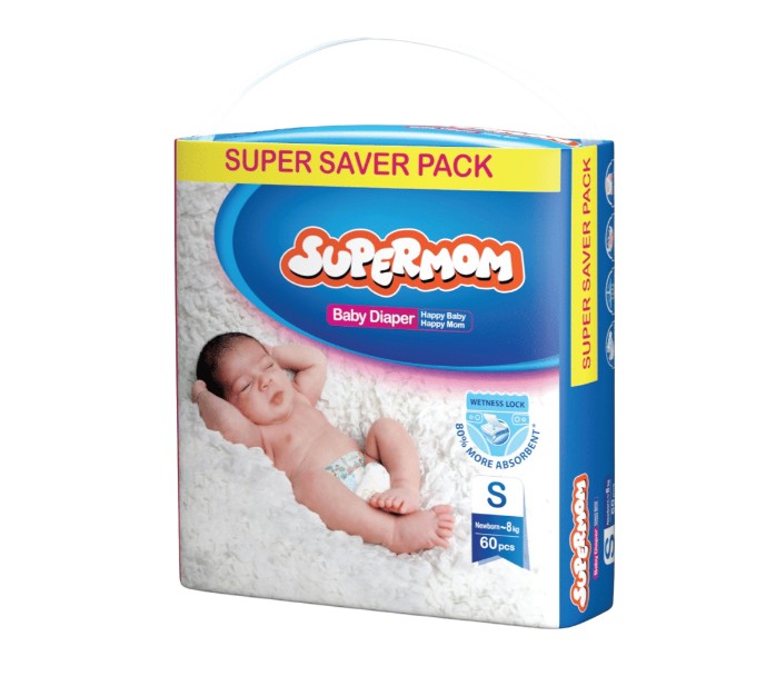 Supermom Baby Diaper - Small - 60 pcs